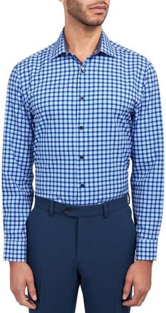 W.R.K Check Performance Dress Shirt in Blue at Nordstrom Rack, Size 15.5