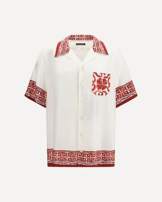 Dolce & Gabbana Hawaii Shirt in jacquard twill with majolica print Male 41
