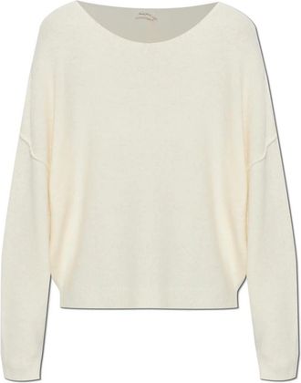 American Vintage Damsville Trui - Dames - Ronde hals truien - Beige - M/L - Wol - Truien & Vesten