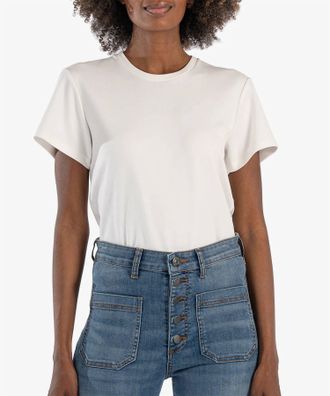 Kut from the Kloth Modal Relaxed Fit Top In Ivory