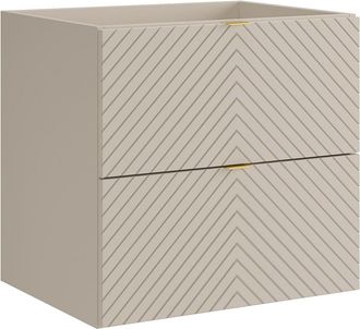 Vente-Unique Mueble de ba&ntilde;o suspendido con dise&ntilde;o de espiga - Color beige - 60 cm - DORIONI