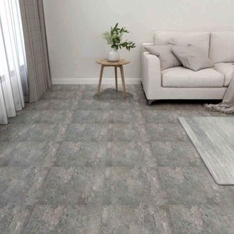 vidaXL vidaXL Tavole per Pavimenti 55 pcs Grigio 5,11 m&sup2; PVC