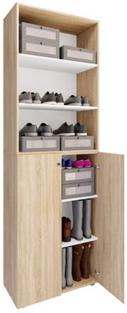 ebuy24 Ebuy24 - Vcm Xl Wood Gran Gabinete De Zapatos Estante De Zapatos Botas Grandes Muebles De Piso Lona 6 Compartimentos (sonoma Oak)