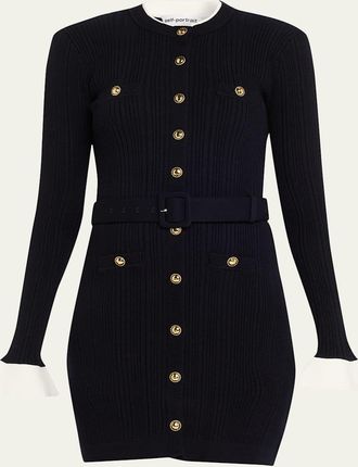 Self Portrait Viscose Knit Mini Dress