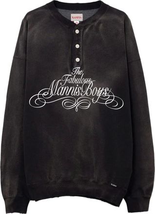 Bows & Arrows Henry gerafelde sweater met ronde hals - Zwart