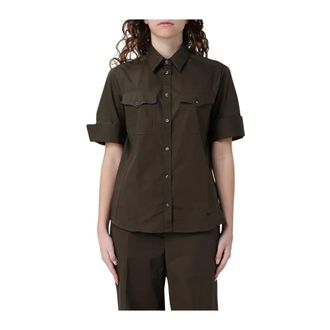 Fay Shirts, female, Green, Size: L Short-sleeves Shirt