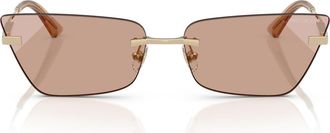 Jimmy Choo London 60mm Cat Eye Sunglasses in Pale Gold /Brown Gradient at Nordstrom