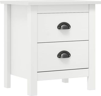 vidaXL Vidaxl - Mesita De Noche Hill Madera Maciza De Pino Blanco 46x35x49,5 Cm