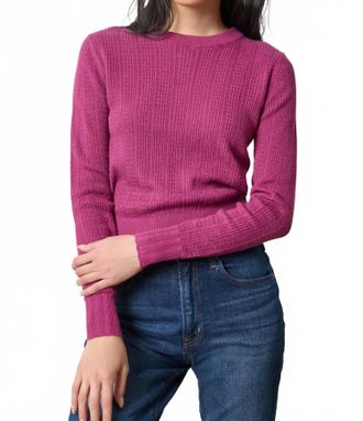 Lilla P Multi Stitch Pullover Sweater In Dahlia