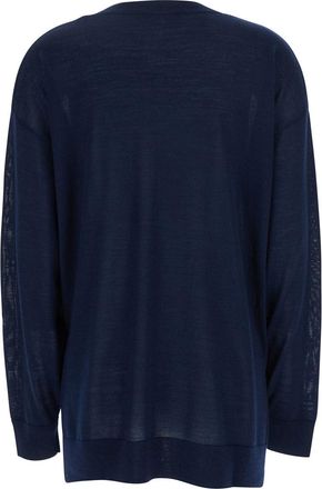 P.A.R.O.S.H. Womens Blue Long-Sleeved Crewneck Sweater Wool Tops Top