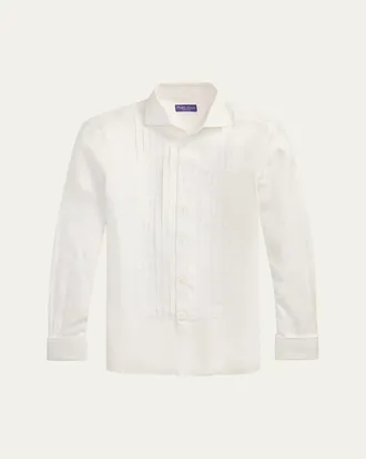 Ralph Lauren Purple Label Mens NM x RL French Cuff Linen Tuxedo Shirt
