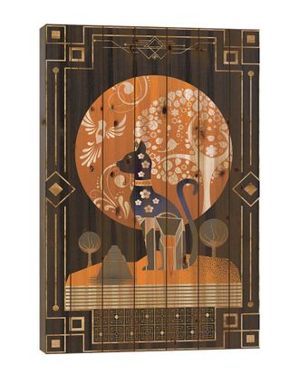 iCanvas Icanvas Cat Noveau Wood Print By Emmi Fox Designs Wall Art