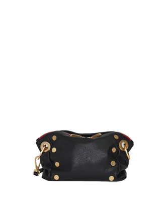 Hammitt Hammitt Daniel Crossbody Clutch Black Brushed Gold Red Zip Sml