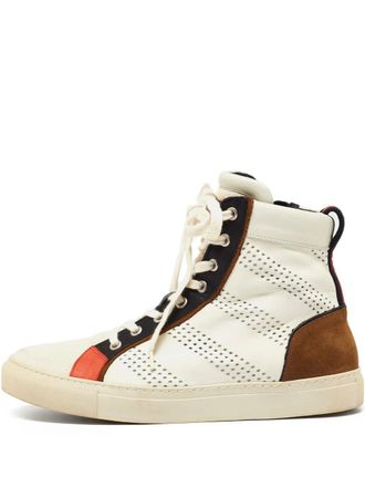 Balmain perforated high-top sneakers - White