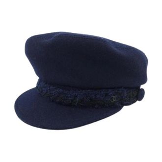 Chanel Pre-owned Wool Cap - Dames - Vintage Accessoires - Blauw - ONE Size - Wol - Vintage