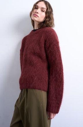 Topshop Alpaca Blend Boxy Sweater in Burgundy at Nordstrom Rack, Size X-Small