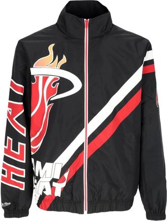 Mitchell & Ness Miami Heat NBA Windbreaker Jas - Heren - Fitness - Zwart - S - Polyester - Fitness