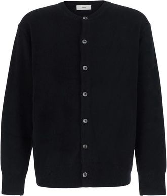 Dunst Crewneck Gebreide Cardigan - Heren - Vesten - Zwart - L - Wol - Truien & Vesten