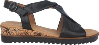 Gabor Zwarte damessandaal - zomercollectie - Dames - Sleehakken - Zwart - 38 1/2 EU - Leer - Schoenen
