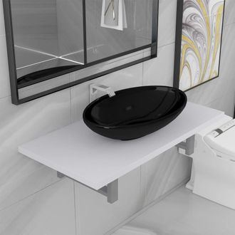 vidaXL Vidaxl - Conjunto De Muebles De Ba&ntilde;o 2 Piezas Cer&aacute;mica Blanco