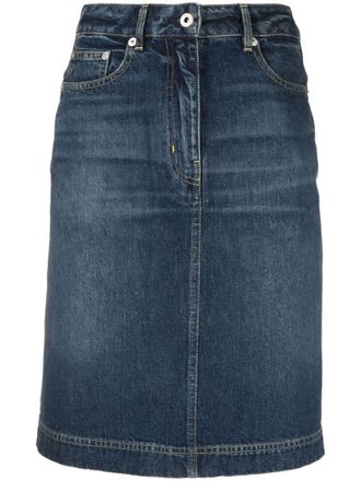Kenzo knee-length denim skirt - women - Cotton/Cotton/Polyester - 26 - Blue
