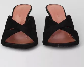 Amina Muaddi leather stiletto-heel sandals