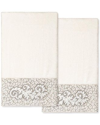 Linum Home Textiles 100% Turkish Cotton April 2Pc Embellished Bath Towel Set