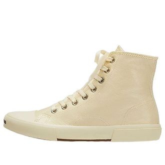 Balenciaga Paris High Top Sneakers Beige Leather and Beige Rubber 688752W3RCA9090
