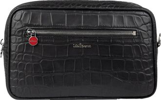 Kiton Tassen, Heren, Zwart, ONE Size, Leer, Crocodile Pochette