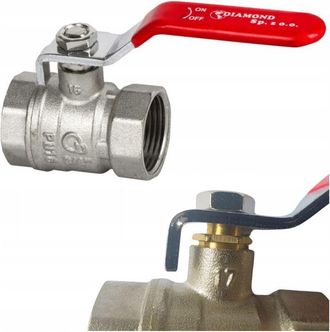 Diamond V&aacute;lvula De Bola De 2 1/2 Con Prensaestopas Gw Y Manija Roja Para Agua