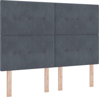 vidaXL Cabecero Montaje En La Pared Gris Oscuro 144 Cm Terciopelo Vidaxl