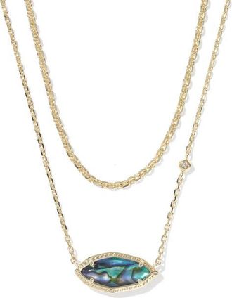 Kendra Scott Ophelia Multistrand Necklace in Gold Abalone Shell at Nordstrom