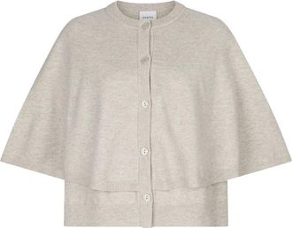 Dante6 Camyl Gebreide Cape - Dames - Jassen - Beige - Maat: Xs/S Wol