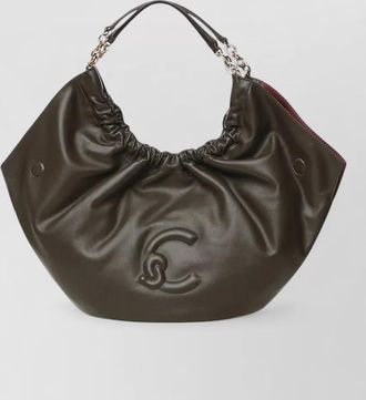 Coccinelle calf leather ruched tote bag