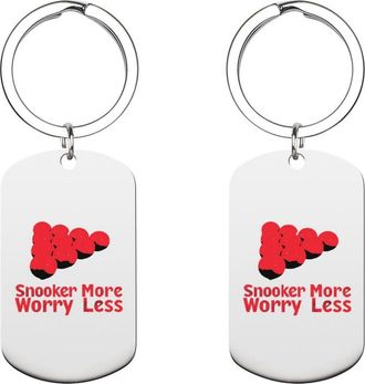 Generic Snooker More Worry Less Cute Keychain Fashion Car Keyring with Graphic Pendant for Wallet Backpack Bag
