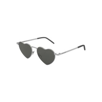 Saint Laurent Zonnebril met metalen montuur - unisex - Accessoires - Grijs - Maat: 52 MM