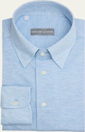 Bergdorf Goodman Mens Cotton Pique Jersey Dress Shirt