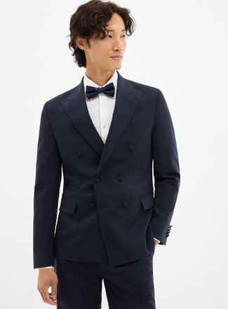 Le 31 Mens Double-breasted navy jacket Wool weave by Marlane Reykjavik cut - Semi-fitted