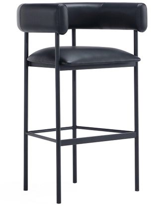Manhattan Comfort Onda Metal Upholstered Vegan Leather Barstool