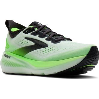 Brooks Glycerin 23 Running Shoe in White/Phantom/Green Gecko at Nordstrom, Size 11.5