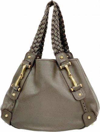 Gucci Dark Brown Leather Tote Bag (Pre-Owned)