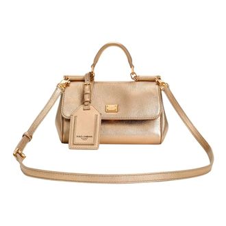 Dolce & Gabbana Handbags, female, Yellow, Size: ONE SIZE My Sicily Mini Handbag