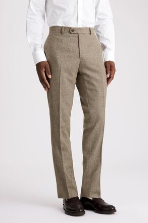 Moss Slim Fit Brown Twill Tweed Trousers