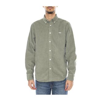 Obey Long Sleeve Shirt - Heren - Casual Overhemden - Groen - S - Katoen - Overhemden