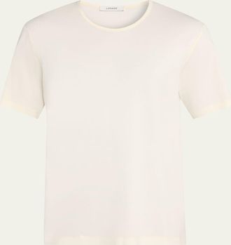 Christophe Lemaire Mens Rib Cotton Relaxed U-Neck T-Shirt