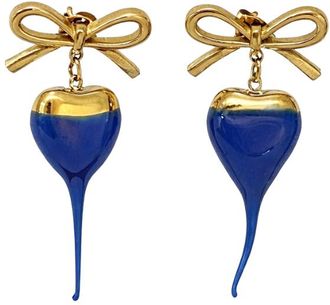 Ottolinger Womens Drop Earrings Bow-Heart Gold