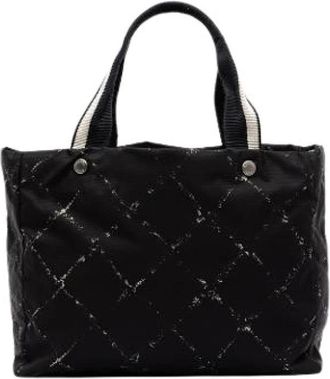 Chanel Pre-owned Old Travel Line Tote Bag - Dames - Vintage Shopper - Zwart - ONE Size - Nylon - Vintage