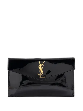 Saint Laurent Uptown Pouch Patent clutch bag - Nero