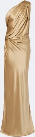 The Sei One-shoulder draped silk satin gown