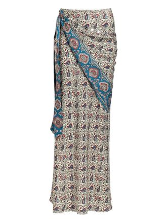 Paco Rabanne printed maxi skirt - Neutrals